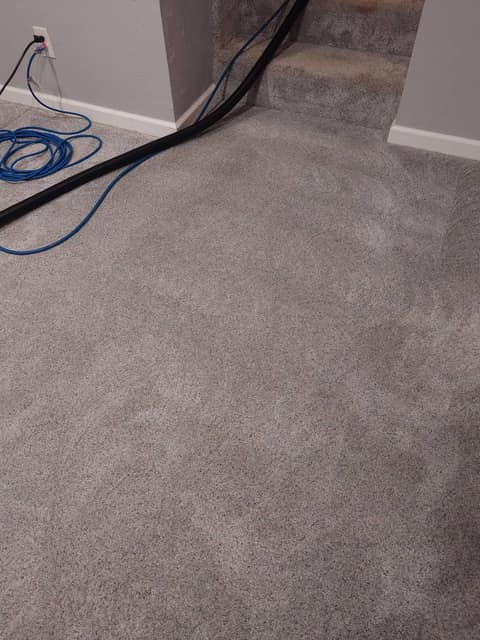 Professional steam-cleaning equipment set up for a job