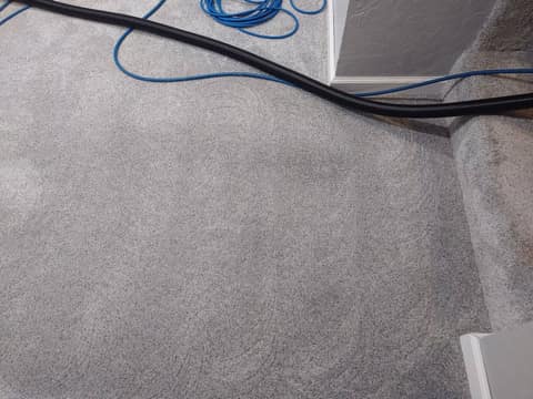 Carpet-cleaning equipment used on a job